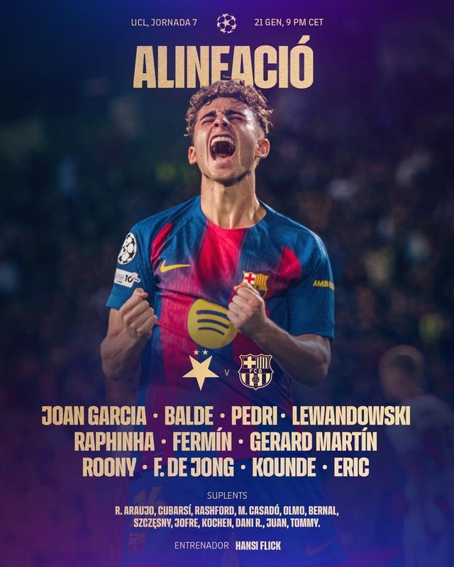 免费足球直播在线观看-巴萨客战布拉格斯拉维亚:拉菲尼亚、巴尔德吉、莱万首发